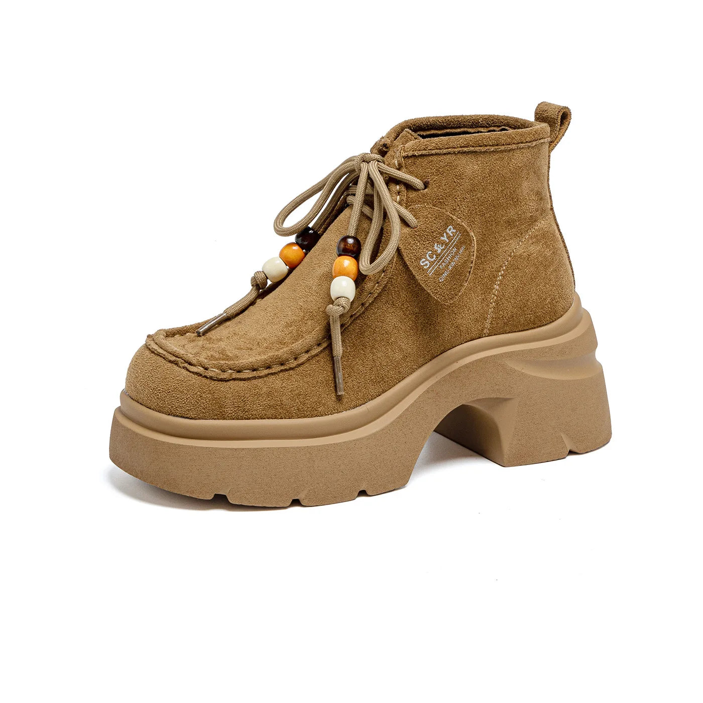 Fujin 8cm Platform Boots for Women Ankle Boots Fall Winter Riding Motorcycle Fashion Shoes Booties Short Boots Genuine Leather