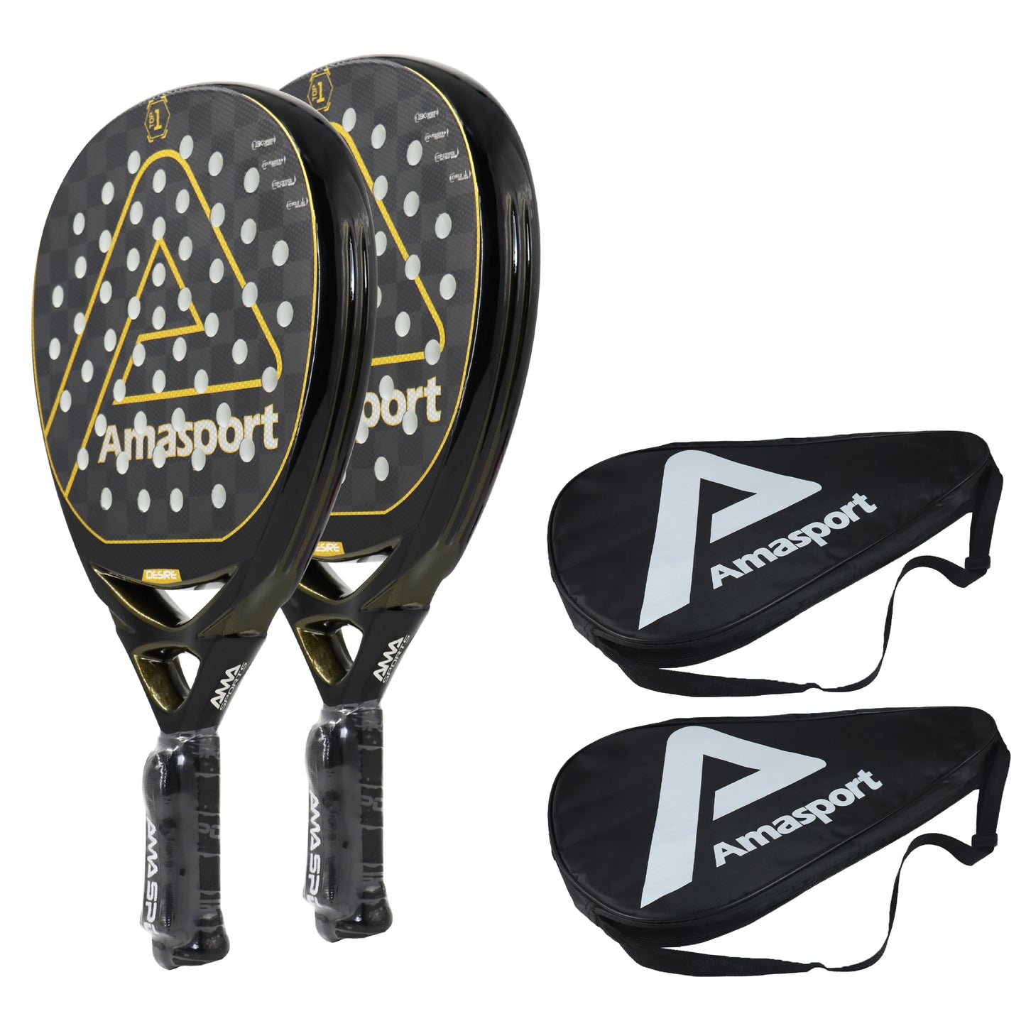 AMASPORT 3k/12k/18k Padel Tennis Racquets High Density & Quality With Padel Bags For Racket EVA Memory Flex Foam Core For Unisex