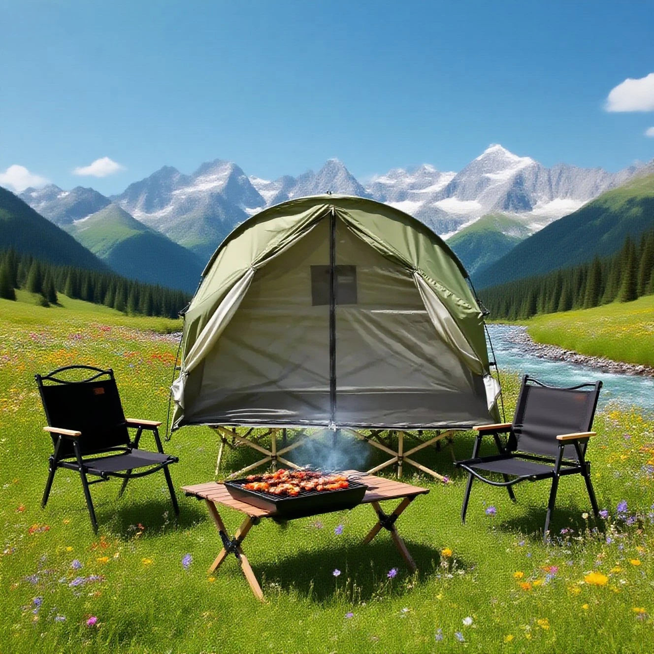 Breathable Mesh Tent for Backpacking - 1 Person All-Mesh Insect-Proof Camping Tent with Enhanced Airflow, Portable Sleep Shelter