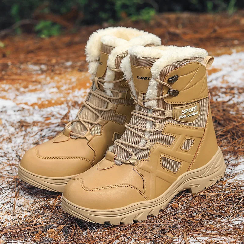 Winter High Top Outdoor Couple Hiking Boots Anti-fall Motocross Rider Boots BootPlus Size Mens Motorcycle Shoes