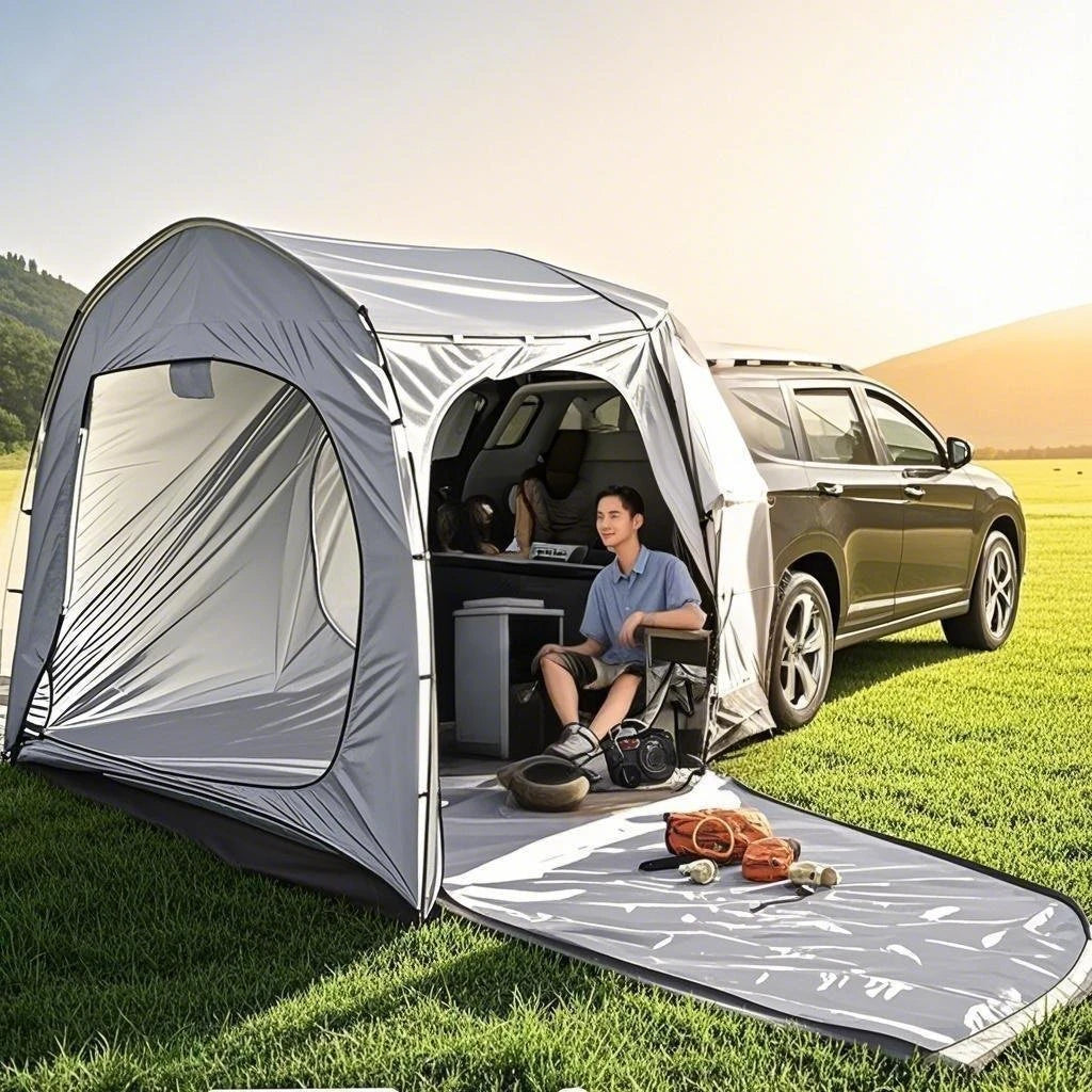 Easy Setup SUV Car Camping Tent - 4-Season Waterproof Tailgate Tent with Floor, 2-4 Person Large Space for Outdoor Adventures