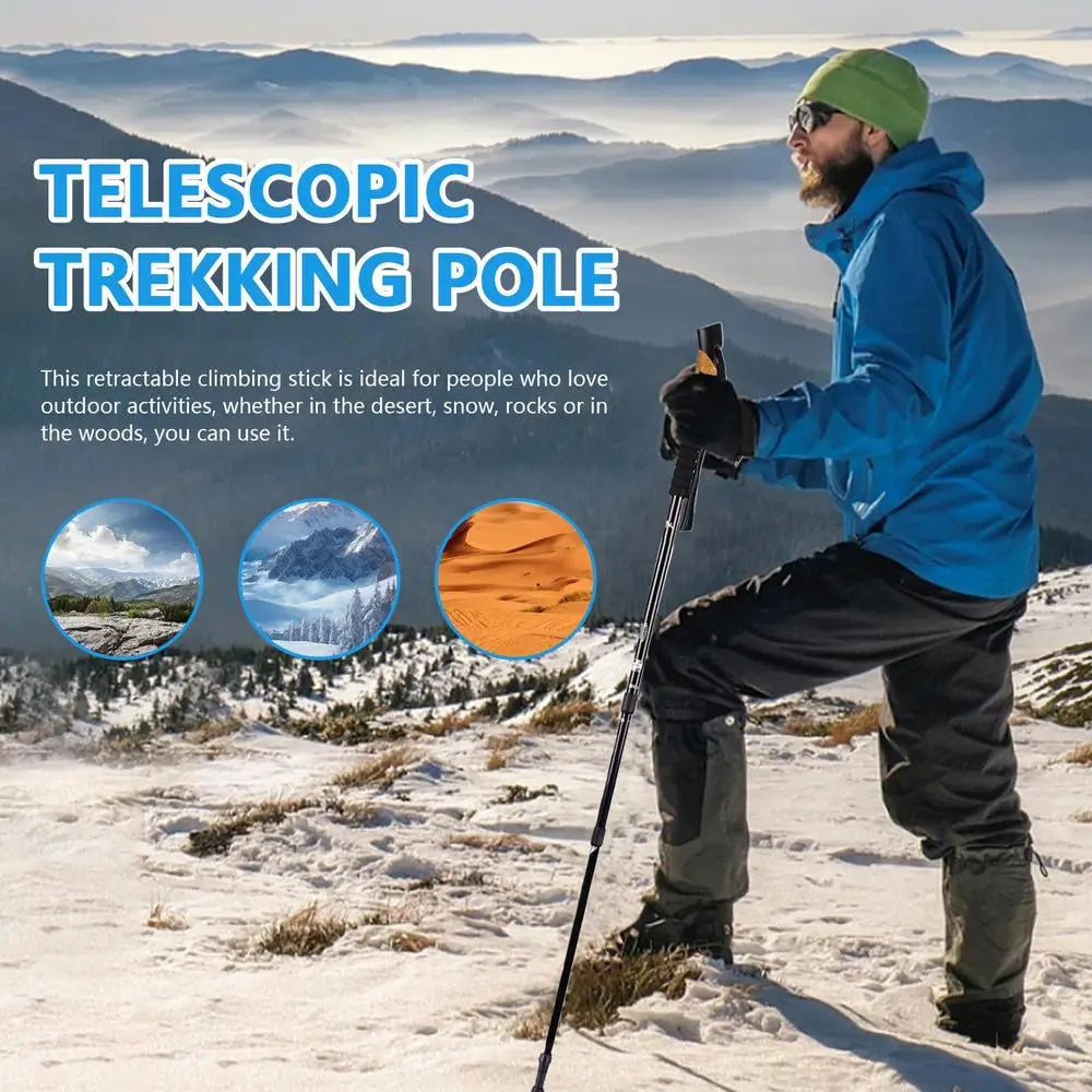 Hiking Sticks Walking Poles Ergonomic Comfort Handle Multifunction Tool Walking Sticks For Running Climbing Mountaineering Ski