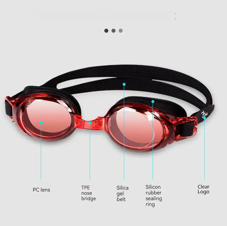 0 To -9.0 Adult Myopia Swim Eyewear Silicone Waterproof Anti Fog Diopter Swimming Goggles Custom Different Left Right Eye Degree