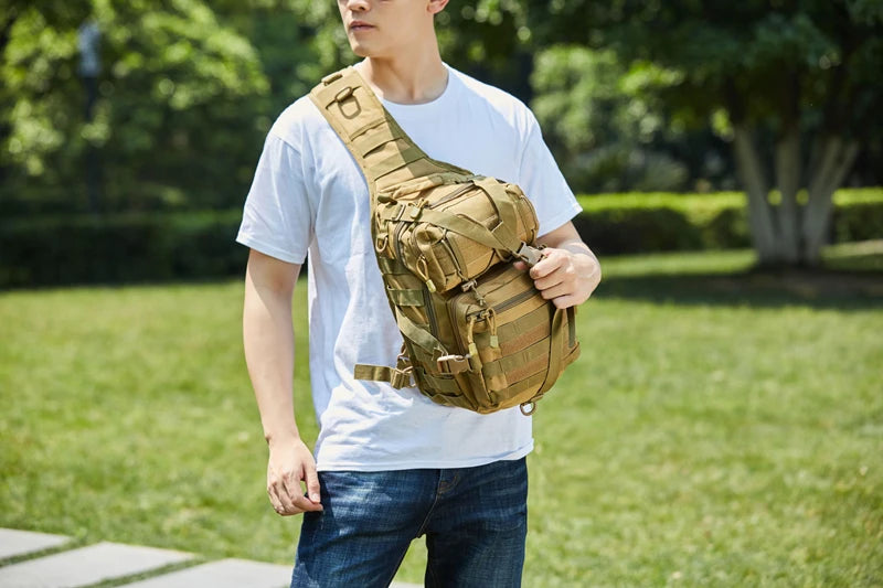 Waterproof Oxford Tactical Crossbody Sling Backpack Men Military Hunting  Chest Bag Large Camping Hiking Pack Storage Bags