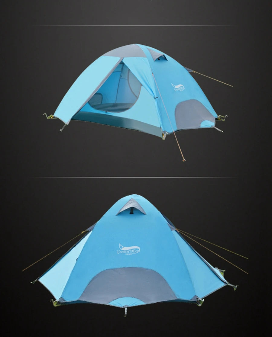 Desert Fox Camping Tents Fiberglass/Aluminum 3 Season Backpack Tent Lightweight Outdoor Compact Tent for Hiking Cycling Climbing