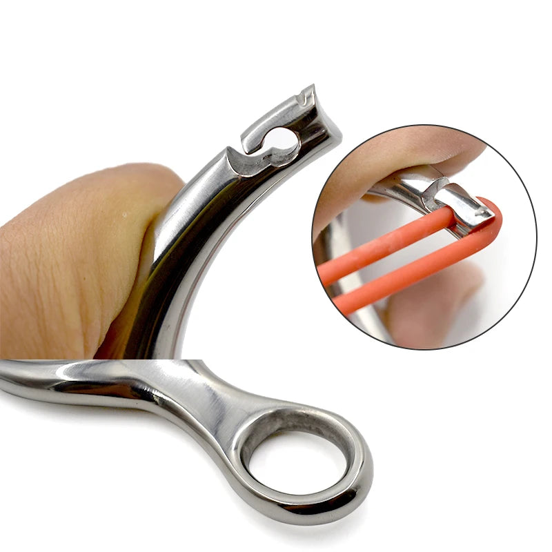 Stainless Steel Slingshot Metal Slingshot Catapult Powerful Hunting Equipment Portable Shooting Leisure Toy With Rubber Band