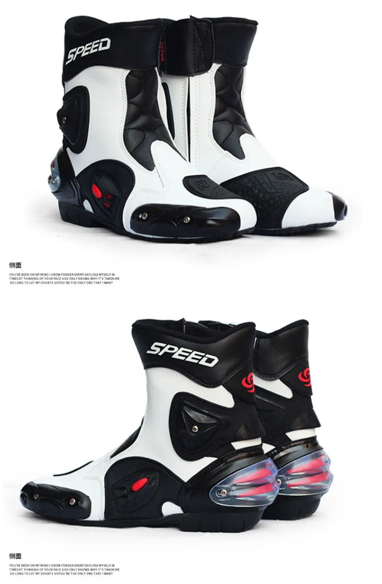 Motorcycle Boots Feet Protection High-Speed Pro-Biker Microfiber Men's Boats Moto Motorbike Race Boot Breathable Anti-fall Shoes