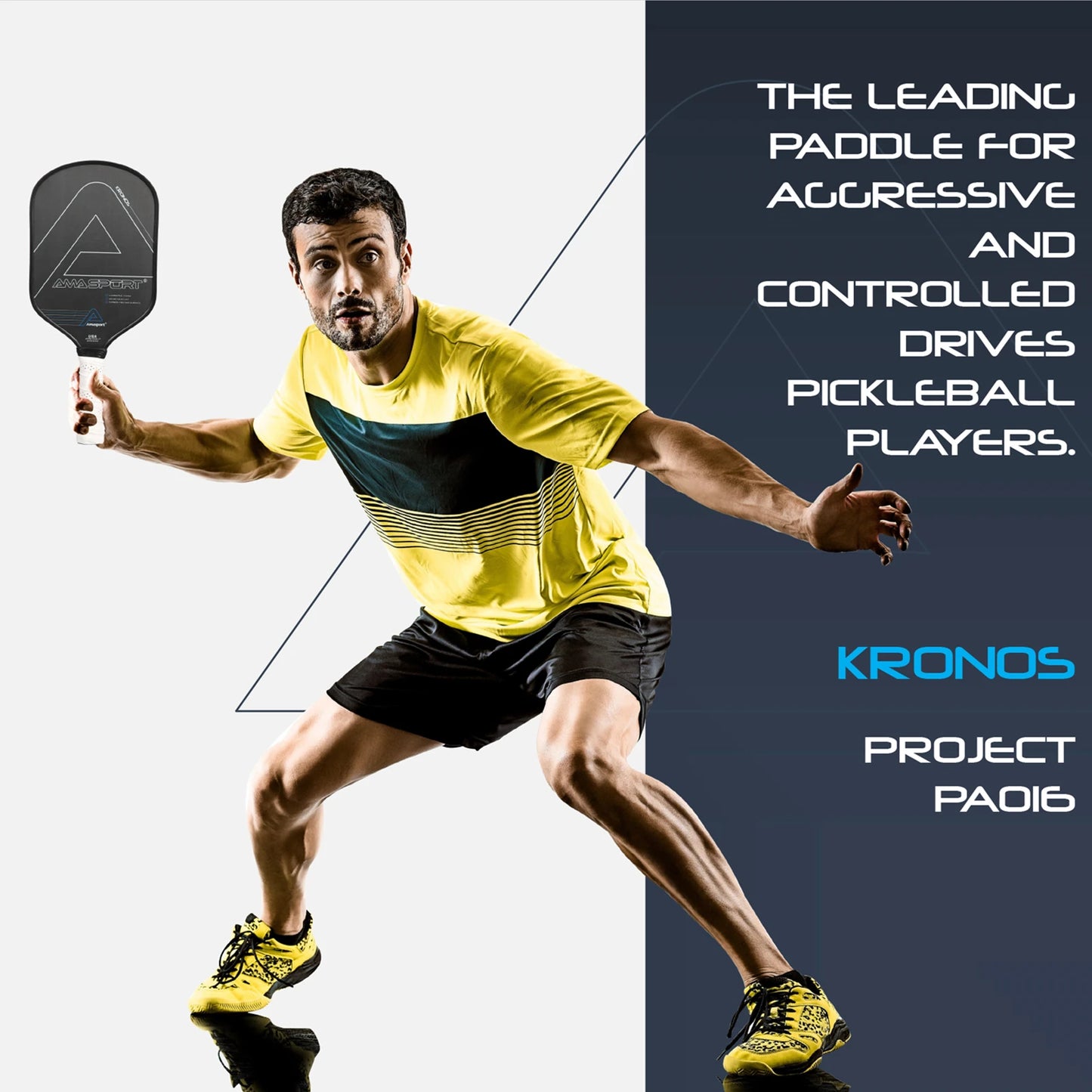 AMASPORT PA016 Pickleball Paddle Racket Carbon Fiber Surface PP Honeycomb Core Enhancing Spin and Contro for Professionals