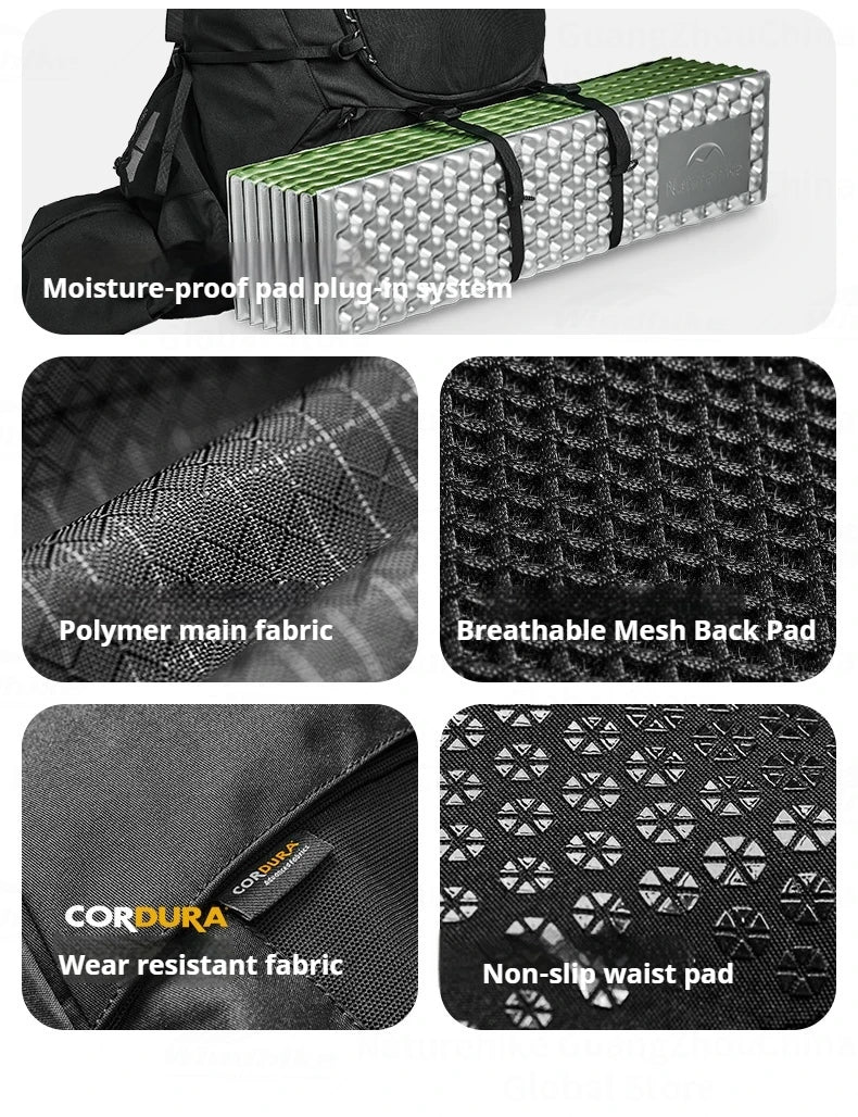 Naturehike 70L Hiking Backpack Outdoor Rainproof With Rain Cover Knapsack Climbing Shoulder Bag Travel Camping Rucksack Portable