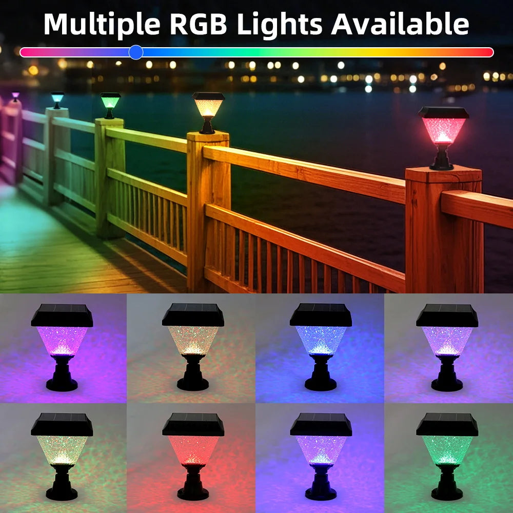 Outdoor Led Solar Garden Lights Dimming Timed Column Light Post Lamp Pillar Light Modern LED for Home Villa Garden Patio Decor