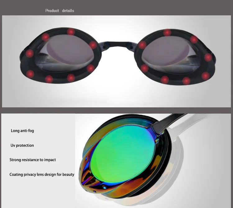 Adult Swimming Glasses Cool Comfortable Professional Competition Swim Goggles Colorful Electroplated Swimming Mirror