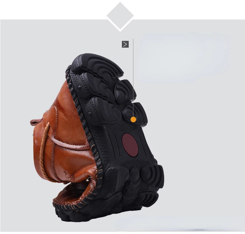 Genuine Leather Shoes Male Luxury High Quality Men Ankle Boots Outdoor Comfortable Casual Shoes Fashion Zip Men Motorcycle Boots