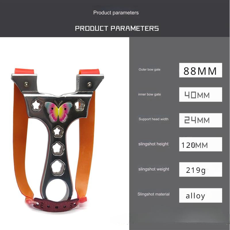 High Quality Alloy Slingshot Outdoor Hunting Accessories Set Colorful Butterfly Design Quick-press Catapult Shooting Sports Tool