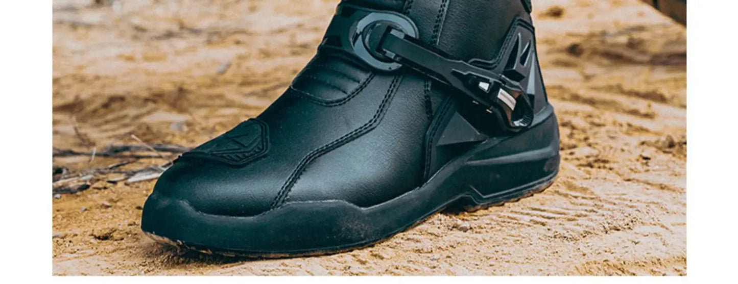 Scoyco Motorcycle Boots Wear-resistant Men's Biker Boots Anti-slip Motorcycle Boots Enduro Waterproof Leather Motocross Boots