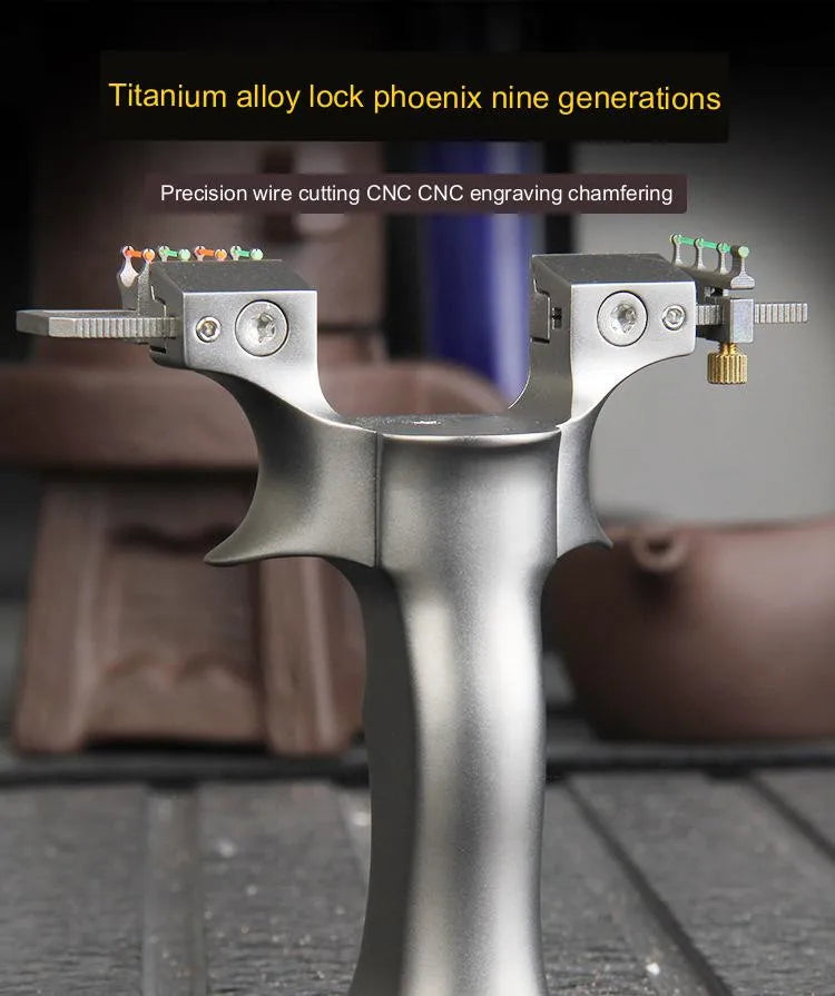 Slingshot Hunting Titanium Alloy TC21 Catapult with Rubber Band Set Professional Outdoor Shooting Games Accessories Adult Toys