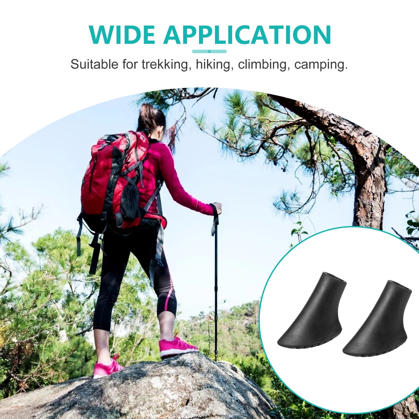 16Pcs Trekking Pole Tip Walking Stick Head Protectors Cane Hiking Tips Poles Trekking Poles Thickened Pole Tip Protectors Elder