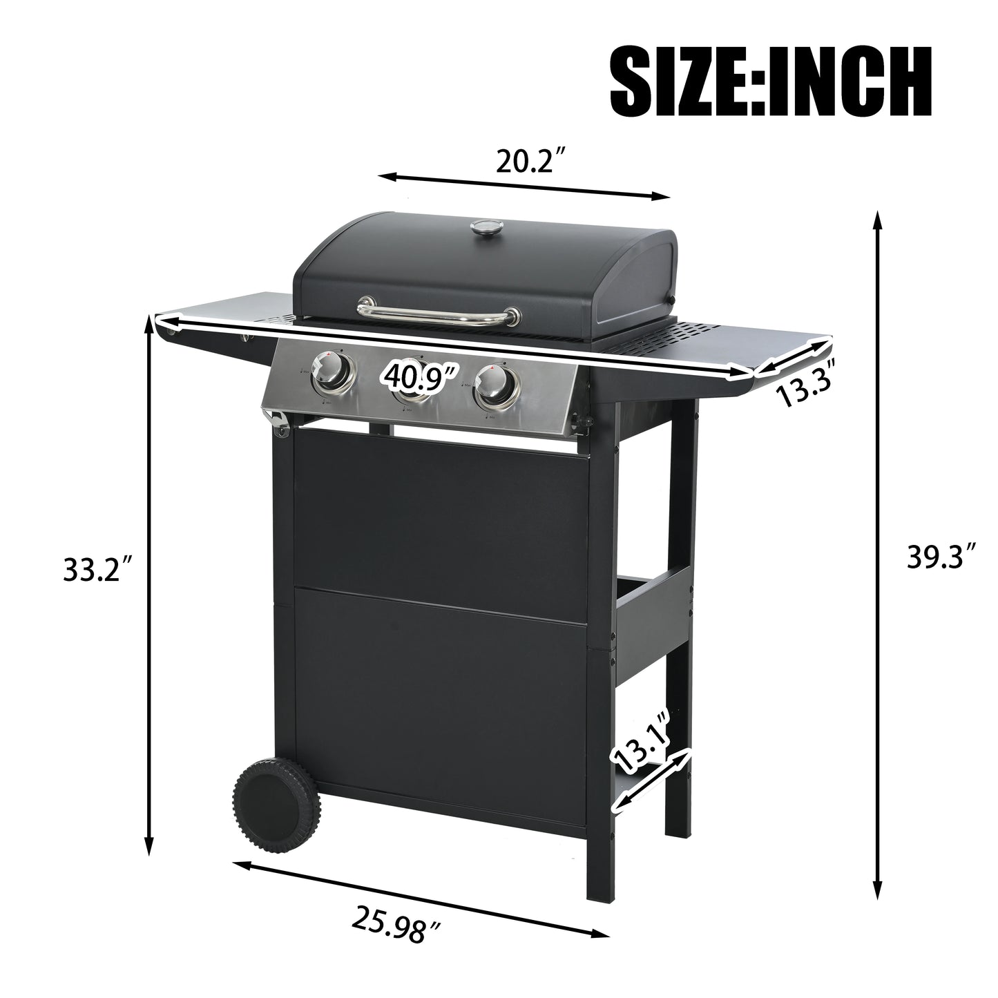 3-Burner Stainless Steel Propane Gas Grill Outdoor Metal Barbecue for Parks and Furniture Use