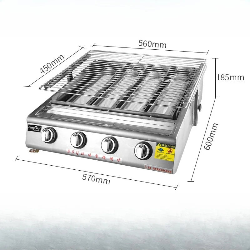 Barbecue grill commercial stall Black King Kong electric barbecue skewers oysters gas grilled fish machine manufacturer