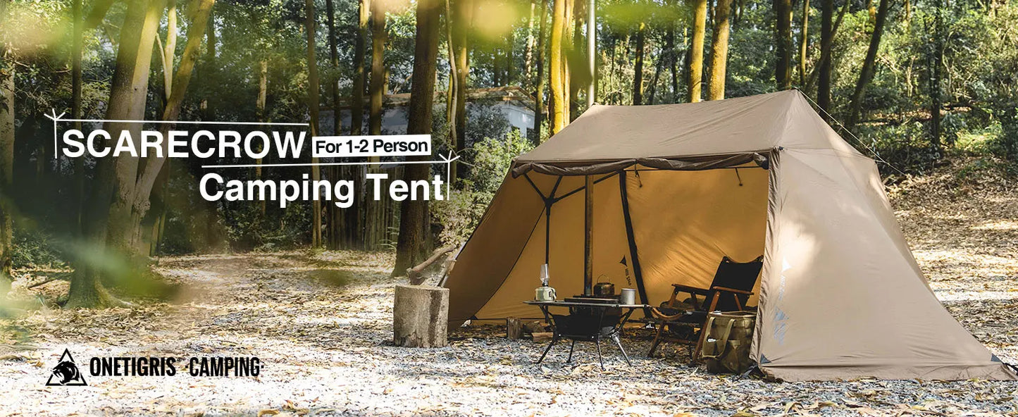 OneTigris Scarecrow Hot Tent Lightweight 2 Persons Shelter Tents with Stove Jack for Bushcrafters Survivalists Camping Hiking