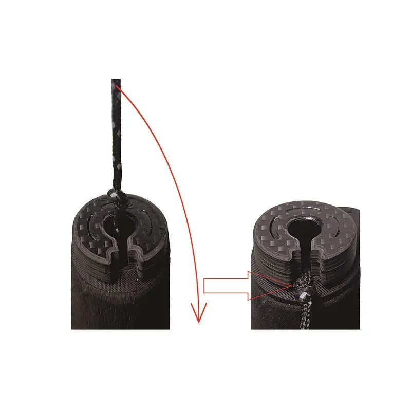 Unltralight Carbon Fiber Titanium Trekking Pole, Pull String Rope, Locking Pole, Walking Hiking Stick, Trail Running Pole, 120g