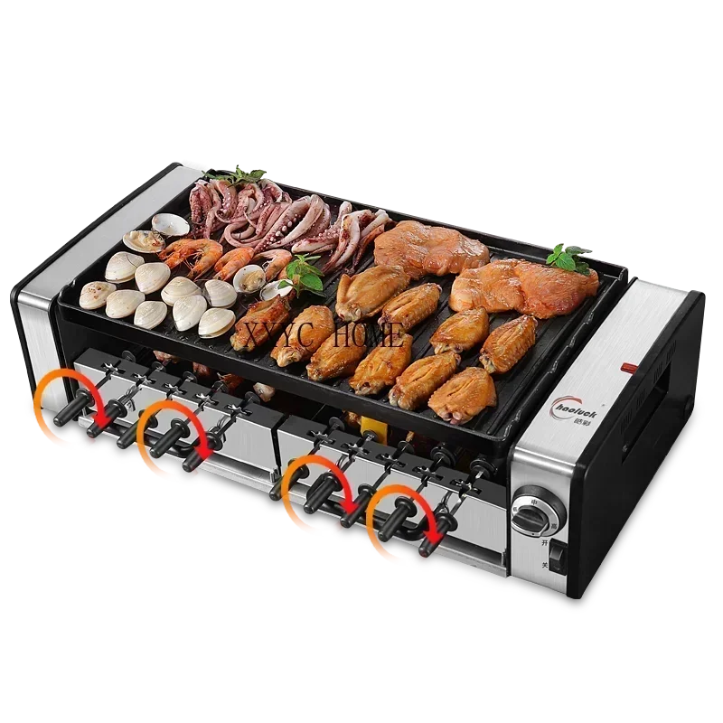SYK-10 Electric Griddle BBQ Grill smokeless electric oven BBQ electric grill barbecue grill Automatic Rotary Kebab Machine