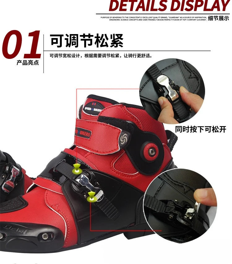 A9003 Men's Profession Motorcycle Boots Ankle Motocross Racing Boots Sports Protective Boots Off Road Motorcycle Riding Shoes
