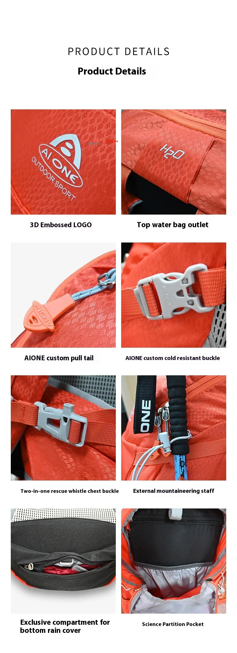 32L Large Capacity Hiking Backpack Lightweight Outdoor Climbing Bag for Men Women, Trekking Camping Mountaineering Bag Aione