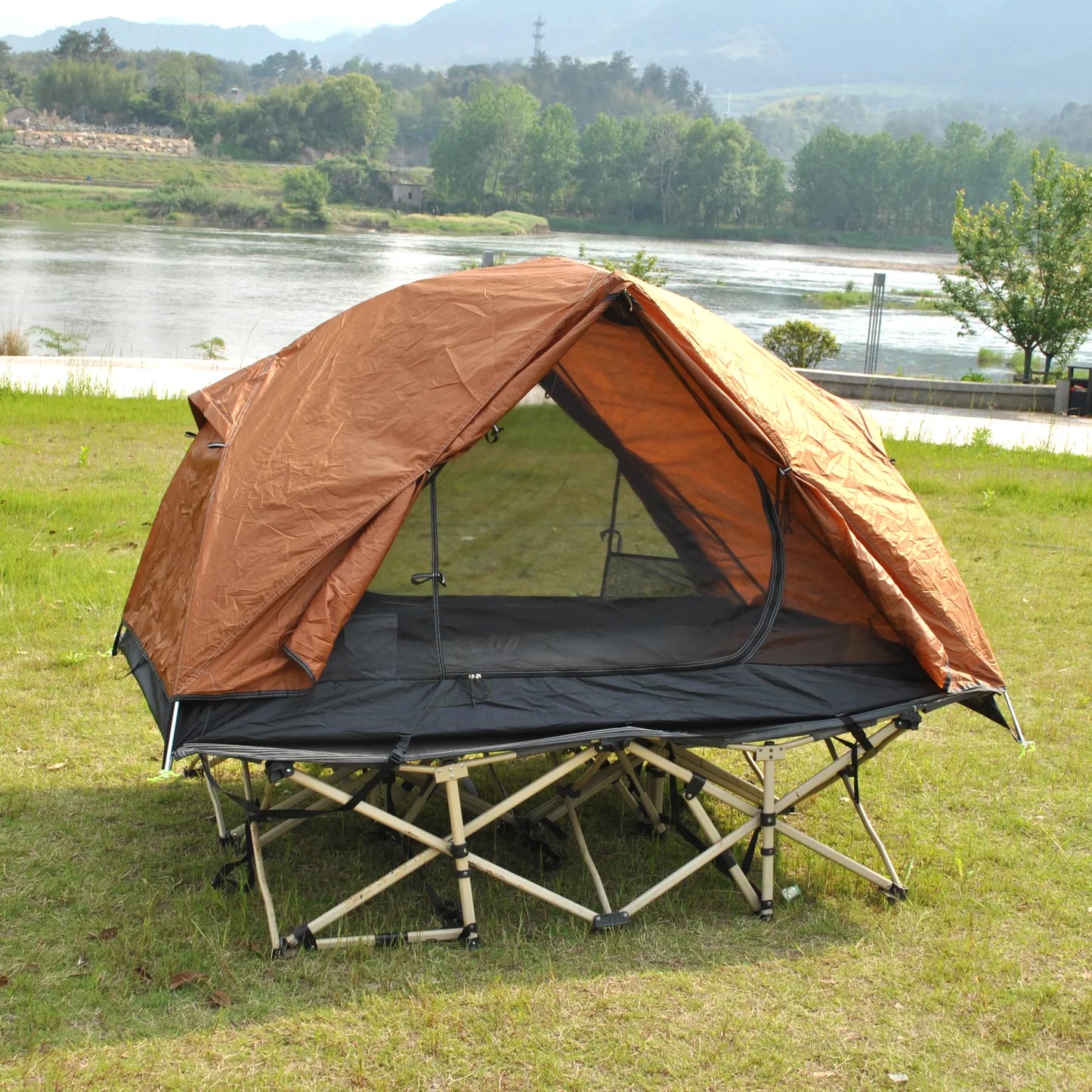 Ultralight 2 Person Cot Tent for Camping Ground Bed Tent with Footprint Bed Not Included the Bed