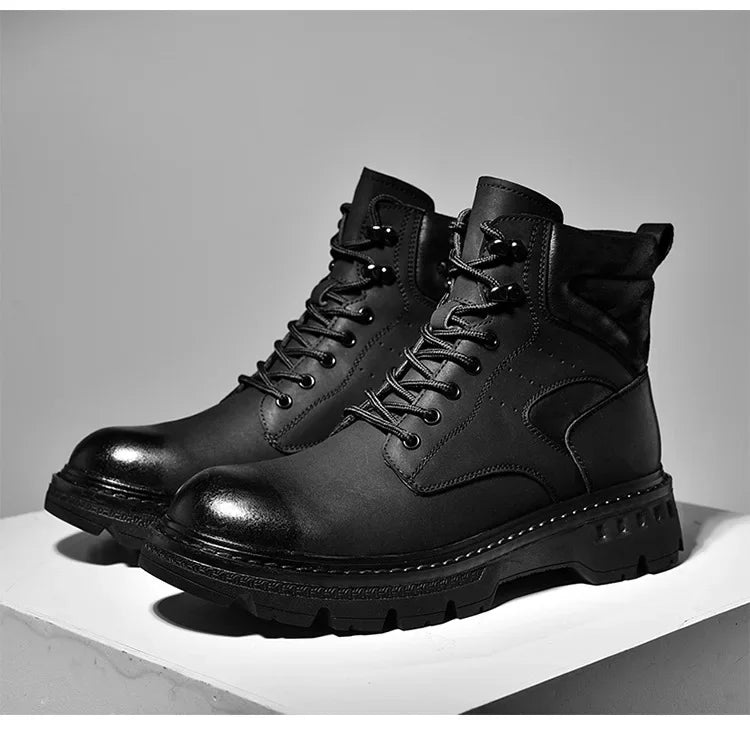 Motorcycle Boots Fashionable Motorcycle Boots Winter Cotton Boots Thick Soled Shock-absorbing Non Slip Casual Shoes