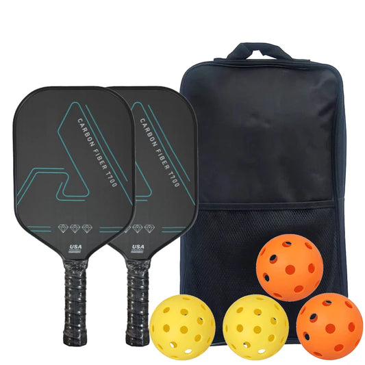 ‌Durable Fiberglass Pickleball Rackets with PP Core 2 Paddles 4 Balls Portable Bag Family Sports Kit‌