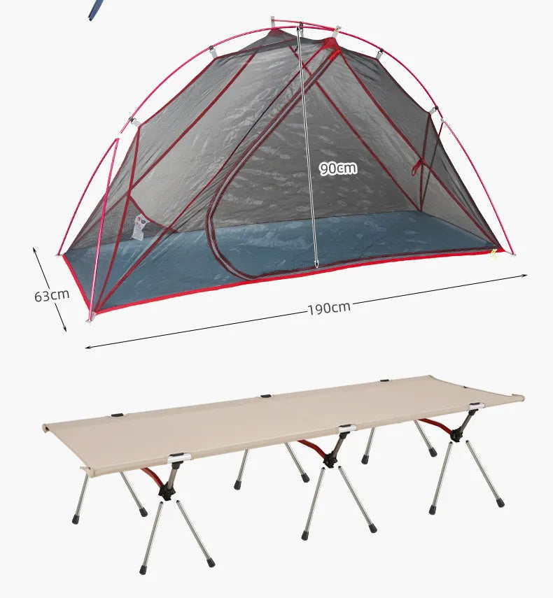 Outdoor Camping Off-the-ground Tent Single-person Easy-to-storage Portable Aluminum Alloy Anti-mosquito Rain-proof Fishing Tent