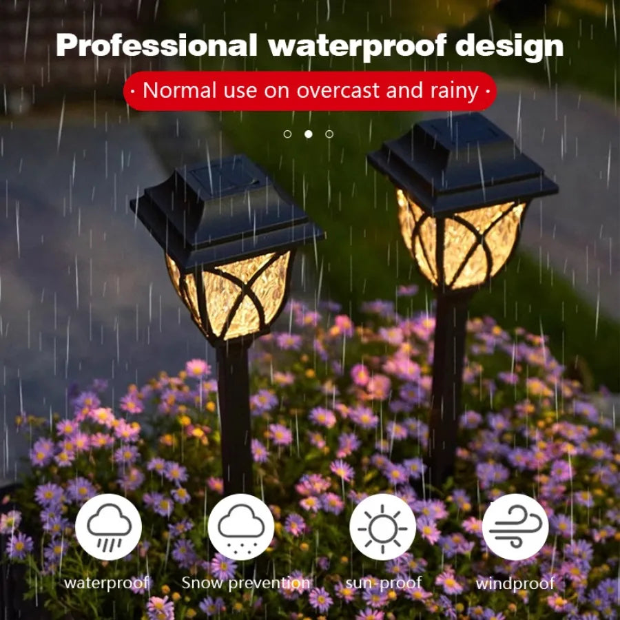 8 Pack Solar LED Courtyard Lamp Outdoor Waterproof Lawn Lights Solar Landscape Channel Light Corridor Garden Decoration Lighting