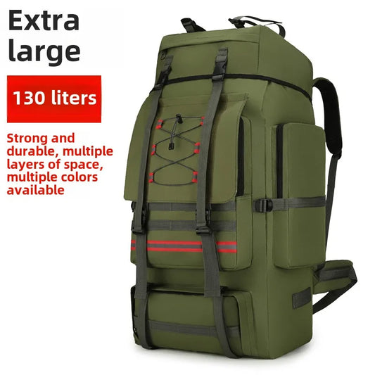130L Large Capacity Mountaineering Bag Suitable  Outdoor Travel Camping Climbing Adventure Multifunctional Waterproof  Backpack