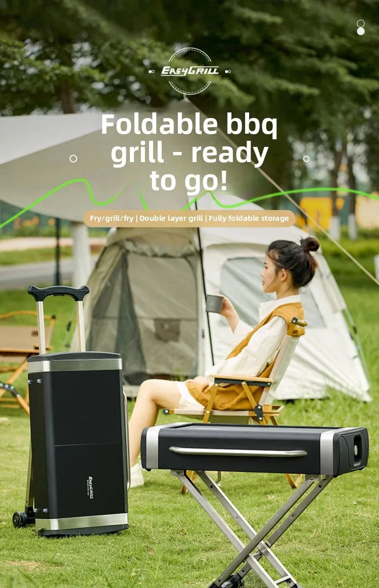 Foldable Charcoal Barbecue Grill Outdoor Portable Large BBQ Stove for Home