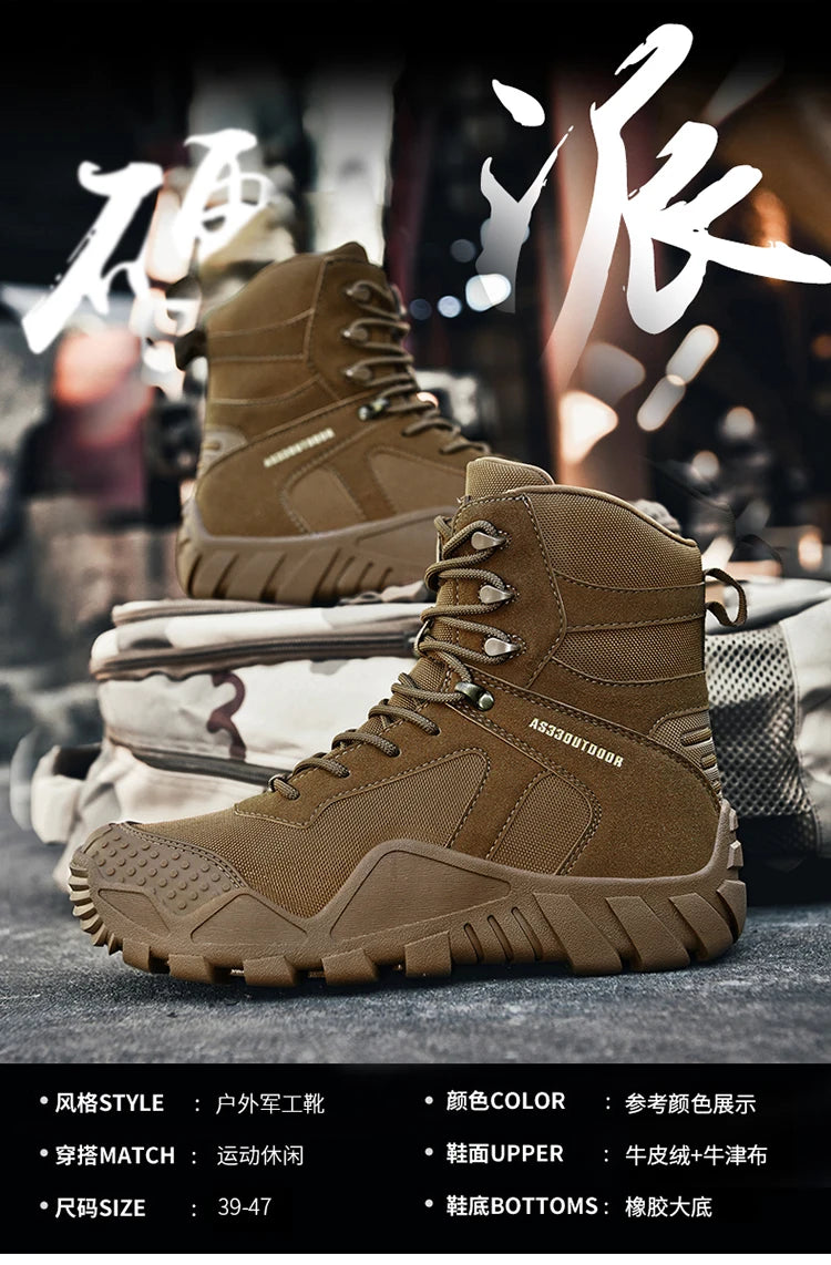 Big Size 47 Winter Men Warm Plush New Combat Boots Men Ankle Boot Quality Casual Motorcycle Boot Waterproof Men's Boots Autumn