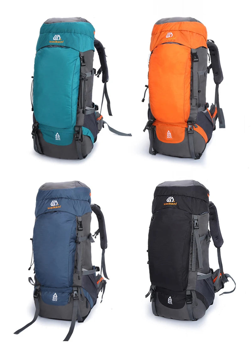 65L Climbing Backpack Large Capacity Outdoor Camping Sports Women Men Waterproof Travel Nature Hike Mountaineering Trekking Bag