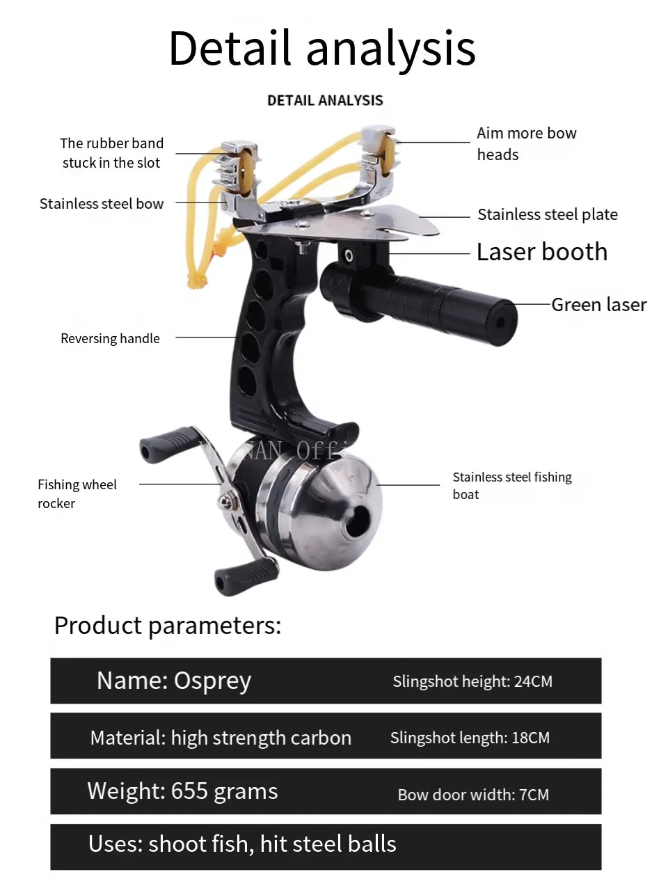 Big Power High-precision Fishing Slingshot With Laser Outdoor Hunting Catapult Outdoors Fishing Compound Bow Fishing Tools
