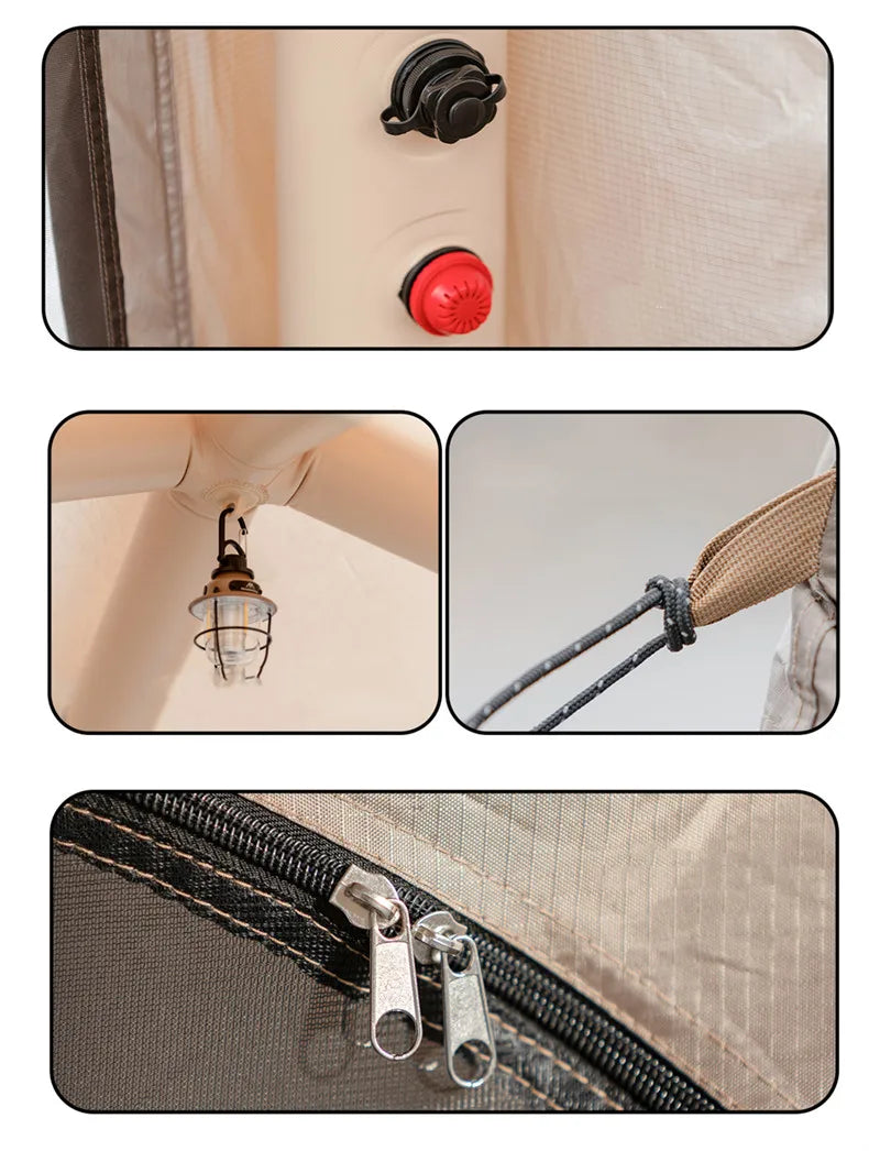 Outdoor Camping Inflatable Tent Mountainhiker Rainproof UV Protection Large Sunshade Canopy Silver-Coated Quick Inflatable Hut