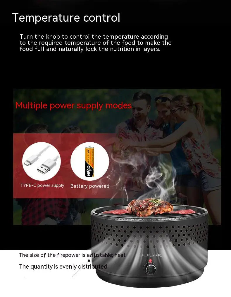 Outdoor BBQ barbecue stove multifunctional portable mini stainless steel adjustable firepower household charcoal barbecue stove