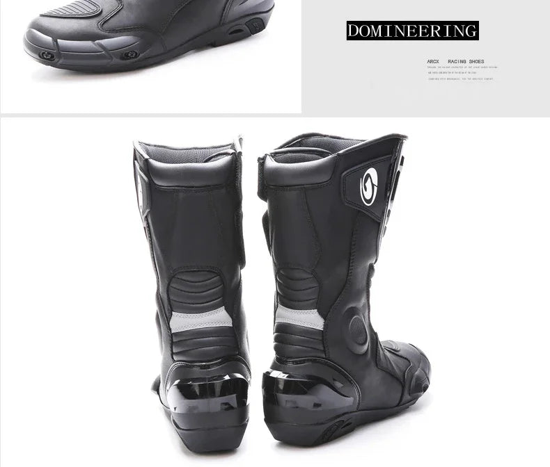 ARCX L60582 Men's High Top Racing Motorcycle Boots – Off-Road & Road Cycling Shoes for Bike Riding with Anti-Slip Sole