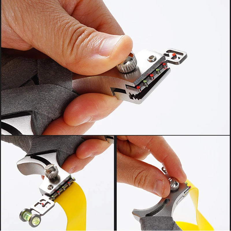 High Precision Shooting Sling Shot Stainless Steel Slingshot Powerful Sling Outdoor Flat Rubber Band Catapult Sports Accessories