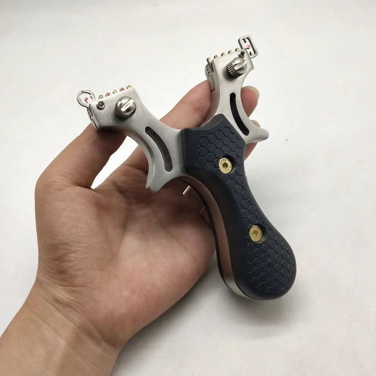 Slingshot Catapult for Hunting Competition Slingshots Metal Outdoor Sling Shot Powerful Hunting Slingshot with 5 Rubber Bands P