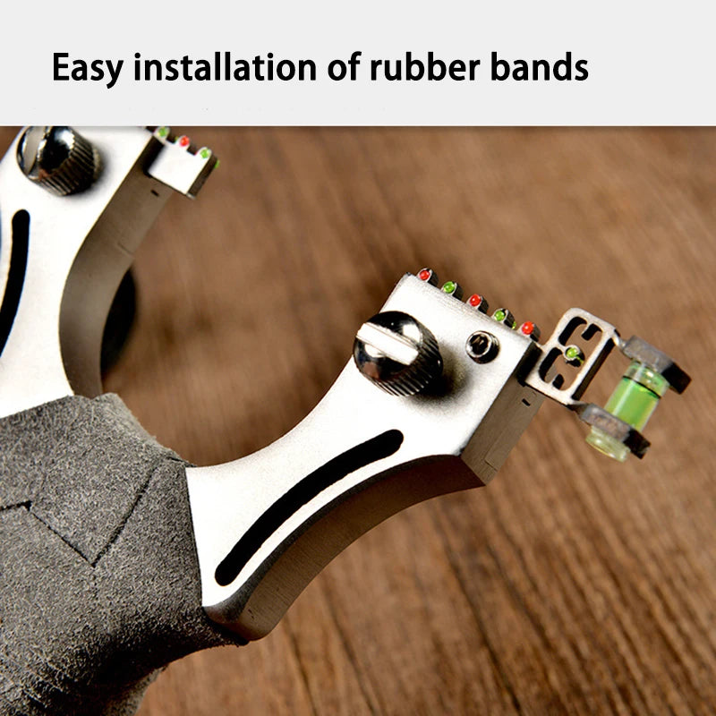 High Precision Shooting Sling Shot Stainless Steel Slingshot Powerful Sling Outdoor Flat Rubber Band Catapult Sports Accessories