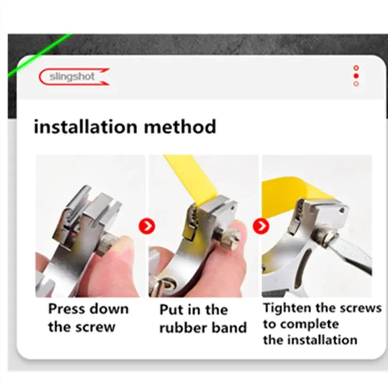 Straight Rod High Precision Telescopic High Power Red Laser Flat Rubber Band Stainless Steel Outdoor Hunting Catapult Slingshot