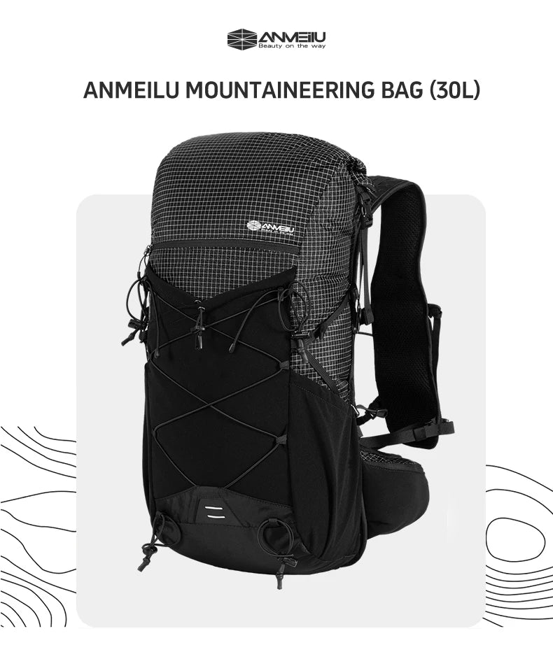 Anmeilu Mountaineering Backpack 30L Large Capacity Men Women Outdoor Travel Hiking Off-road Lightweight Sports Backpack