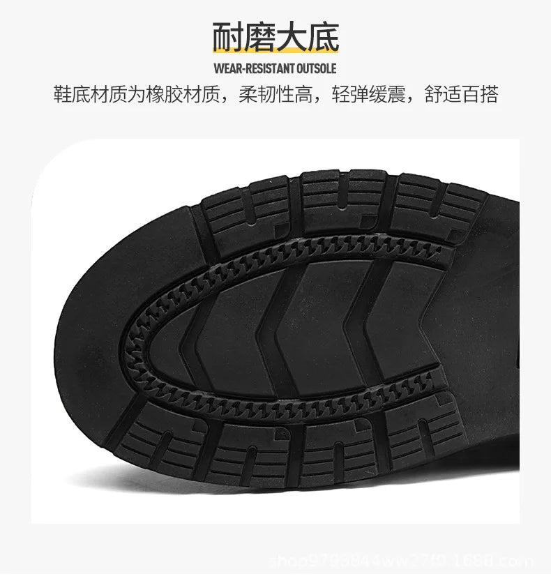 Luxury Men Ankle Boots Retro British High-top Men Boots Fashion High Quality Leather Shoes 2024 New Outdoor Men Motorcycle Boots