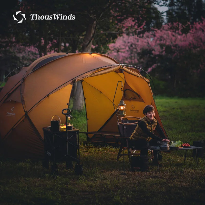 Thous Winds CNC 4-8 Person Family Camping Tent Outdoor Emotional Camp Tent 20D Ripstop Nylon Both Side Silicon Lightweight Tents