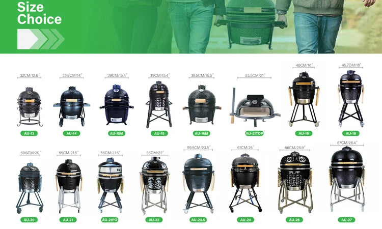 Auplex Manufacturer Hot Sale 21 Inch Kamado Outdoor BBQ Kitchen Camping Charcoal BBQ Grill