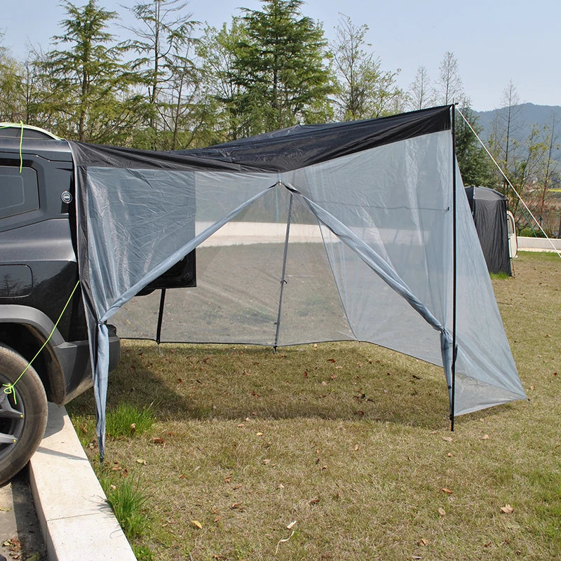 SUV Rear Tent with Mosquito Net – 4-Person Sun Shelter & Quick-Setup Car Canopy for Family Camping, Outdoor Adventures