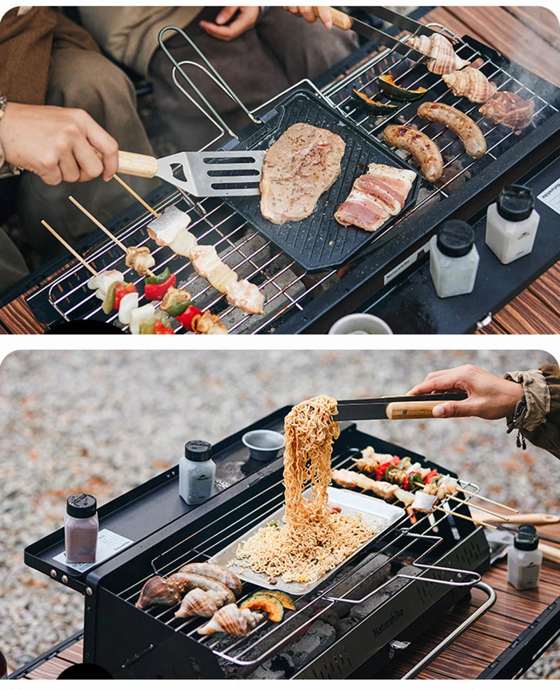 Naturehike Vertical Barbecue Rack Foldable Barbecue Charcoal Grill Stainless Steel Folding BBQ Grill For Outdoor Cooking Camping